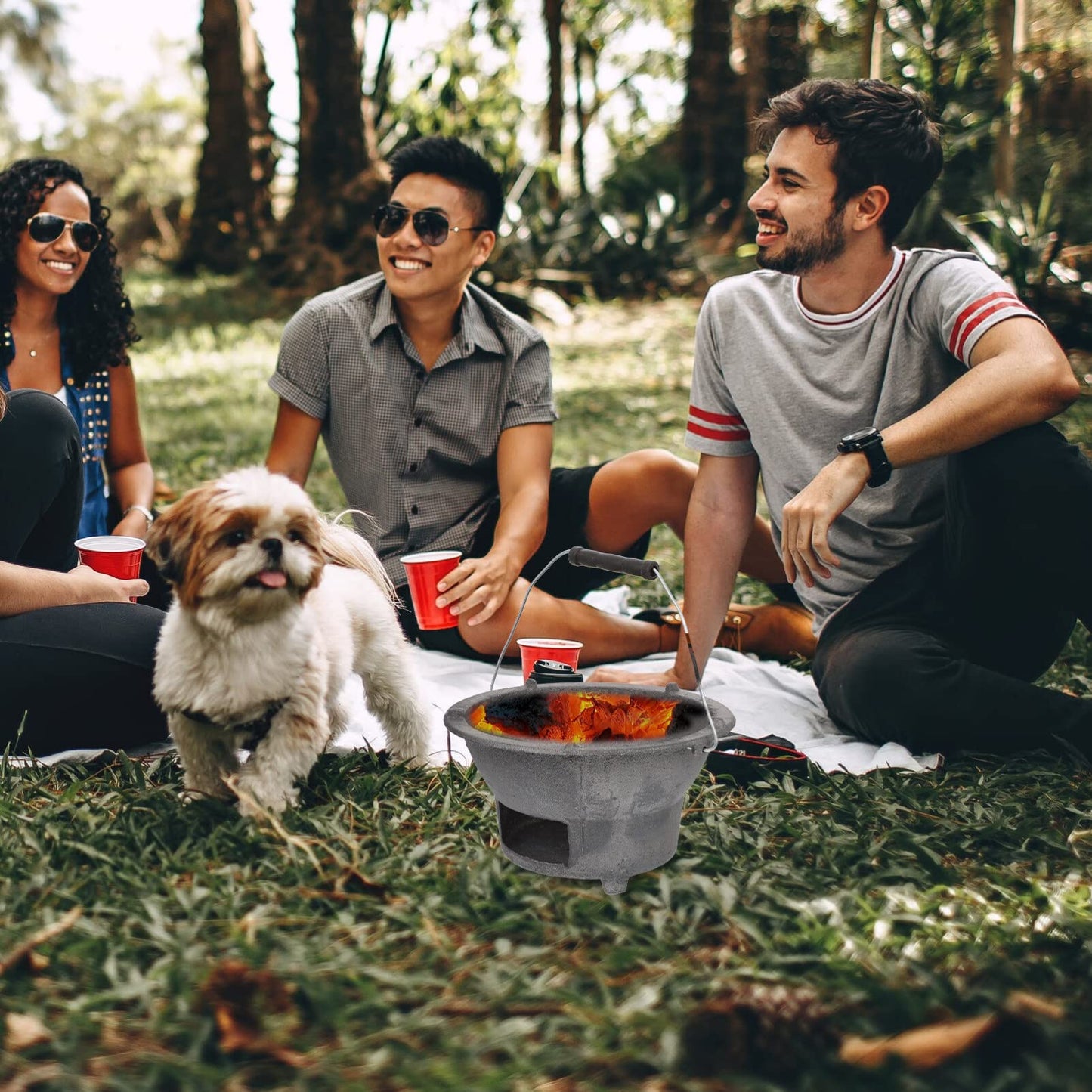 Cast Iron Charcoal Grill Japanese Tabletop BBQ Grill Mini Portable Hibachi Indoor Stove Camping Barbecue Tool BBQ Charcoal Stove 20cm
