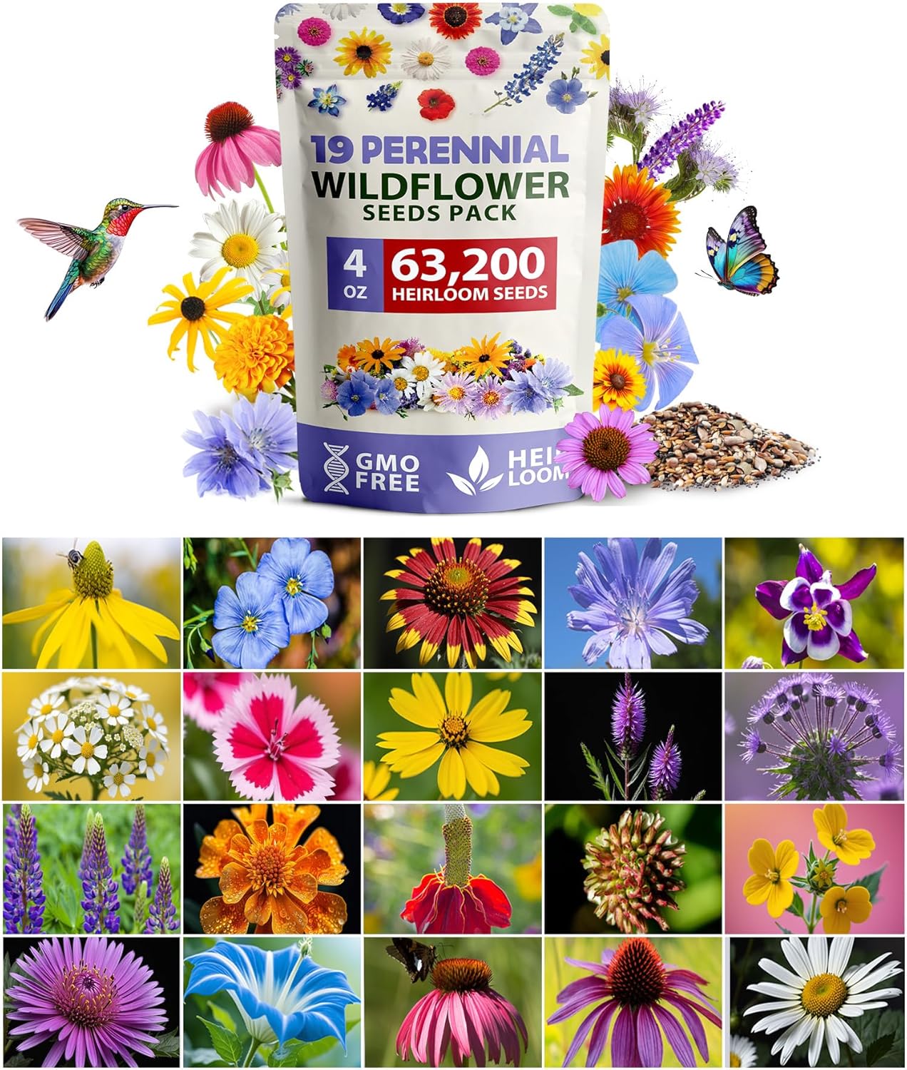 Zinnia Dahlia Seeds Pack - Non-GMO 524 Flower Seeds for Vibrant Pollinator Gardens | Easy-to-Grow Outdoor Blooms