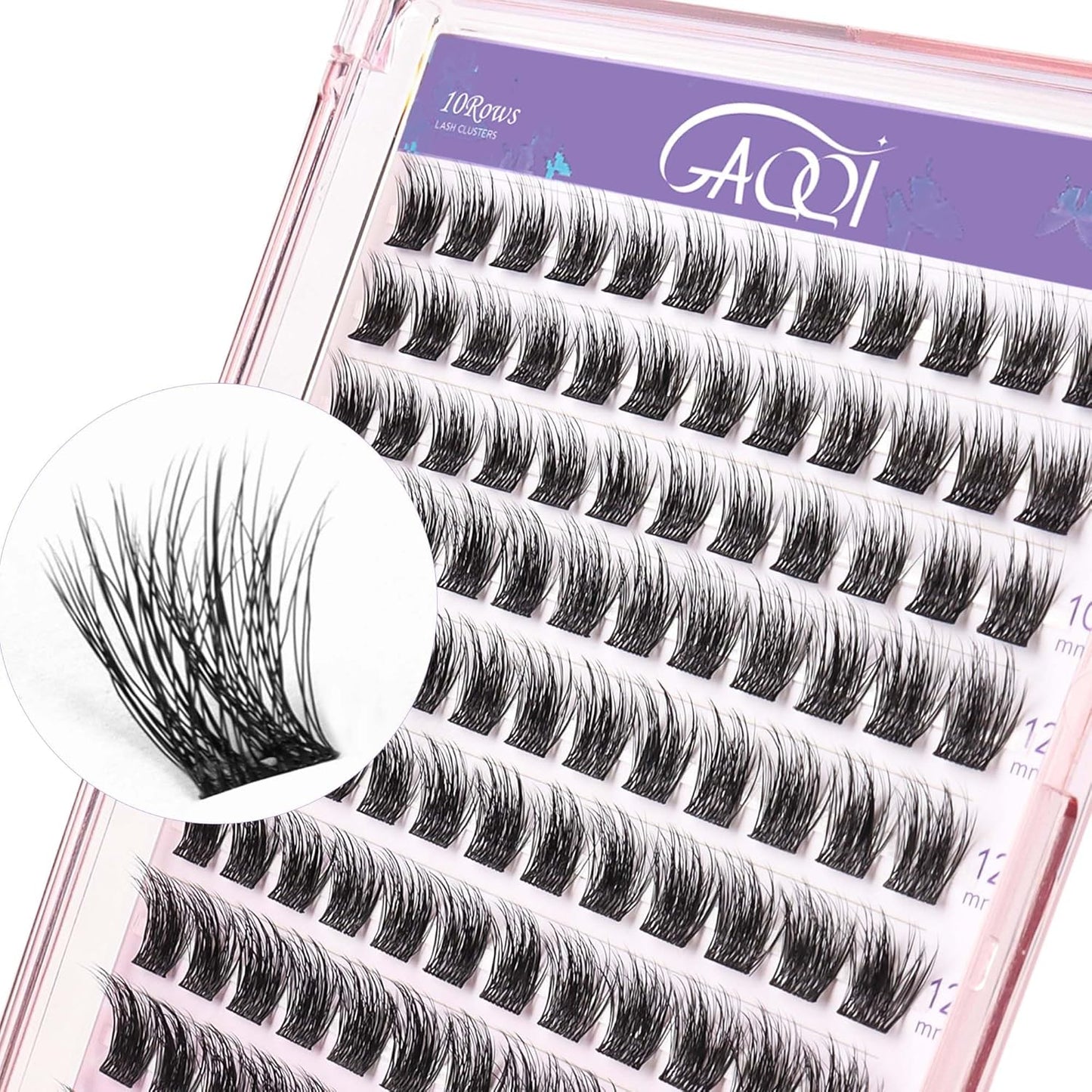 GAQQI Lash Clusters - Wispy Volume Eyelash Extensions, 110 Multilayered 3D Lashes, 10-14mm Lengths