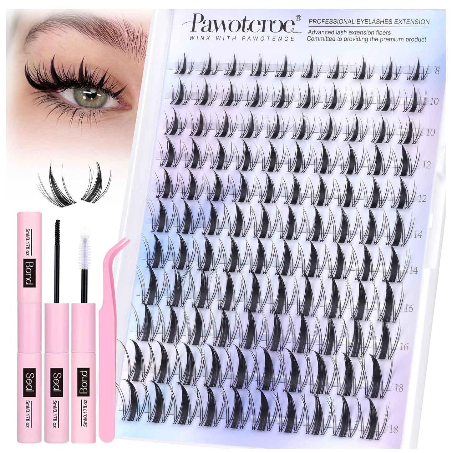 Manga Lash Clusters - 10-18mm Individual Eyelash Extensions | 144pcs Anime False Lashes for DIY Application