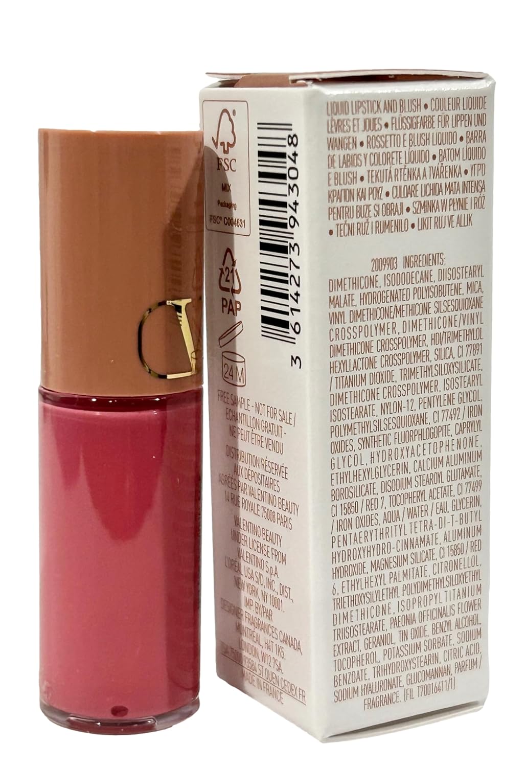 Valentino Lip & Blush Matte - Catch Me If You Can | Mini Travel Size 0.1 oz / 3.9 ml