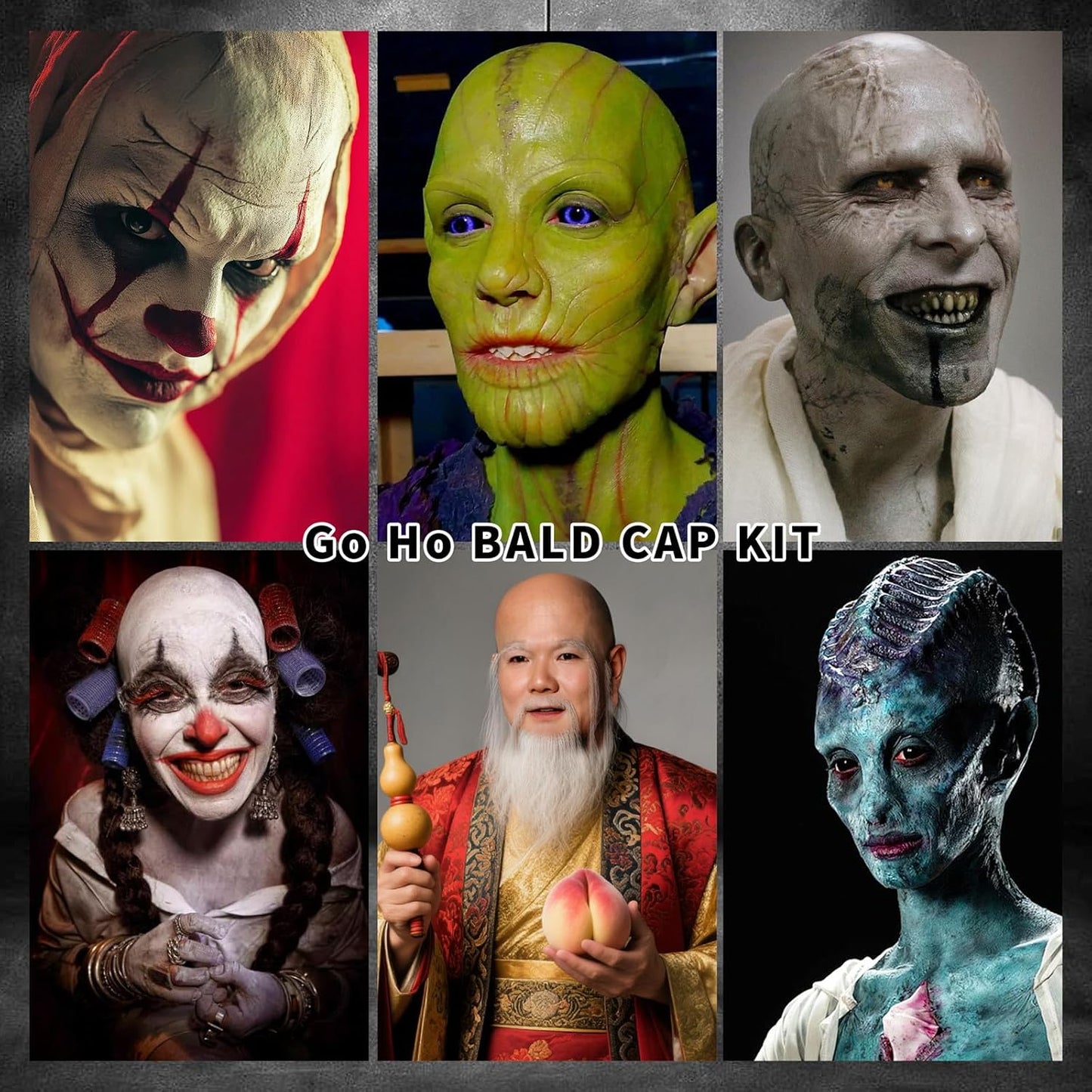 Halloween Bald Cap SFX Kit - 8-Piece Professional Makeup Set with Latex, Adhesive & Flesh Palette | Perfect for Costume Parties