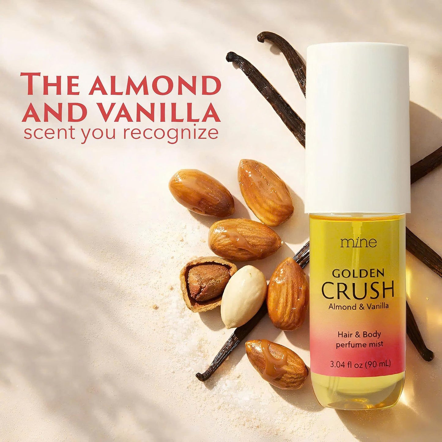 Golden Crush Hair & Body Mist — Warm Gourmand Vanilla, Pistachio & Salted Caramel | Alcohol-Free, Hair-Safe — 3.04 oz