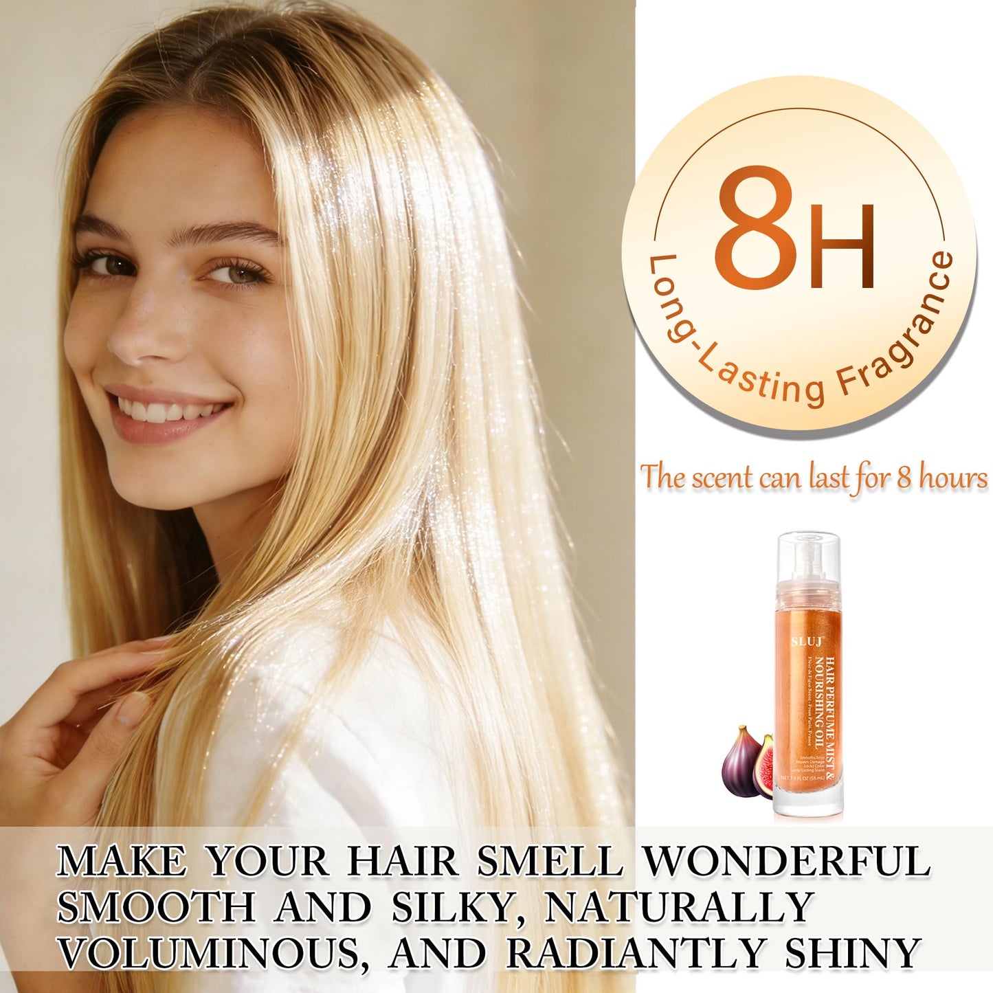 SLUJ Hair Perfume for Women, Hair Spray & Body Mist, Summer Lightweight Long Lasting Fragrance Mist, Hair Mist with Argan Oil & Bronze Shimmer for All Hair Types- 50ml