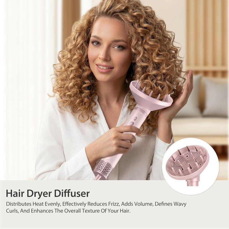 8-in-1 Hair Styler & Dryer Brush Set - Ionic Blow Dryer with Curlers | Fast Drying, No Heat Damage