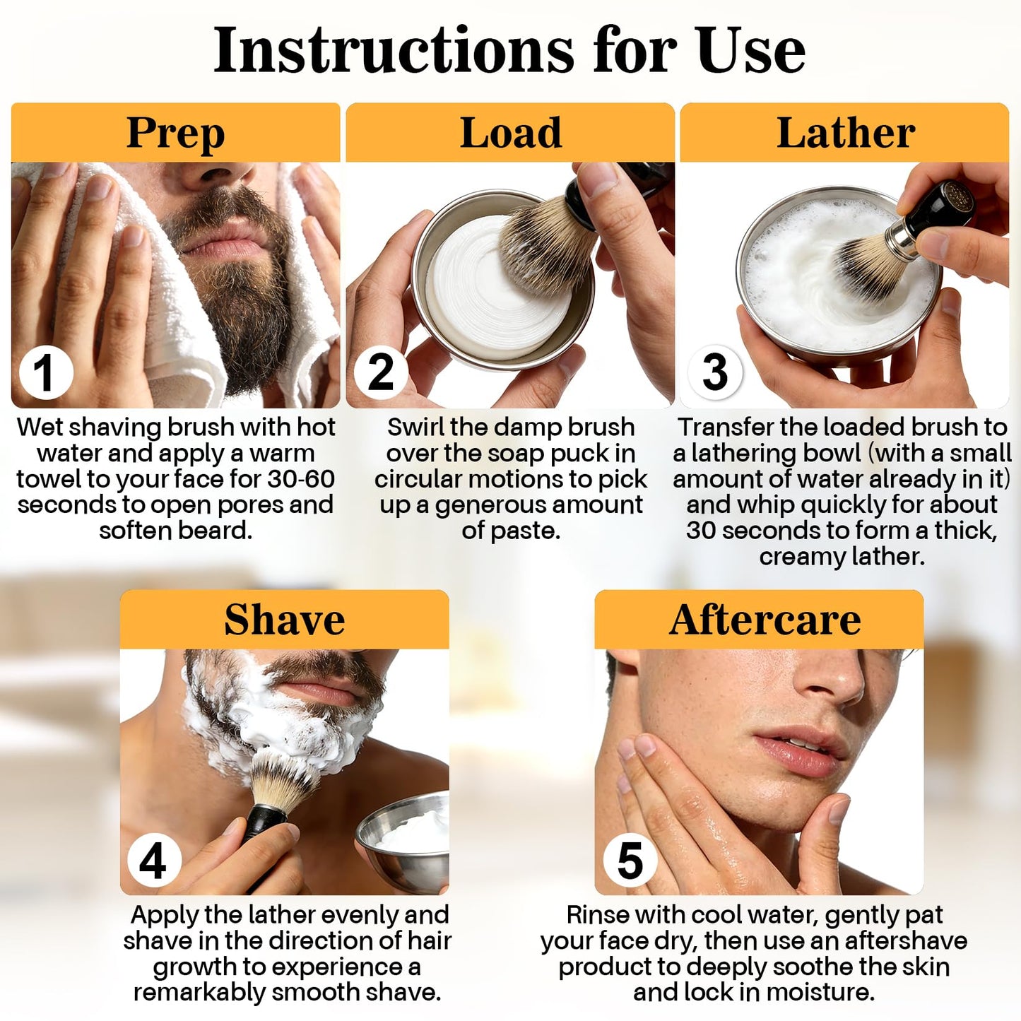 RAQEHO 3.5oz Shaving Soap for Men - Sandalwood Shaving Soap Puck Foam Shave Cream with Shea Butter & Coconut Oil for Sensitive Skin Personal Care Products Bathroom Supplies Travel Essentials