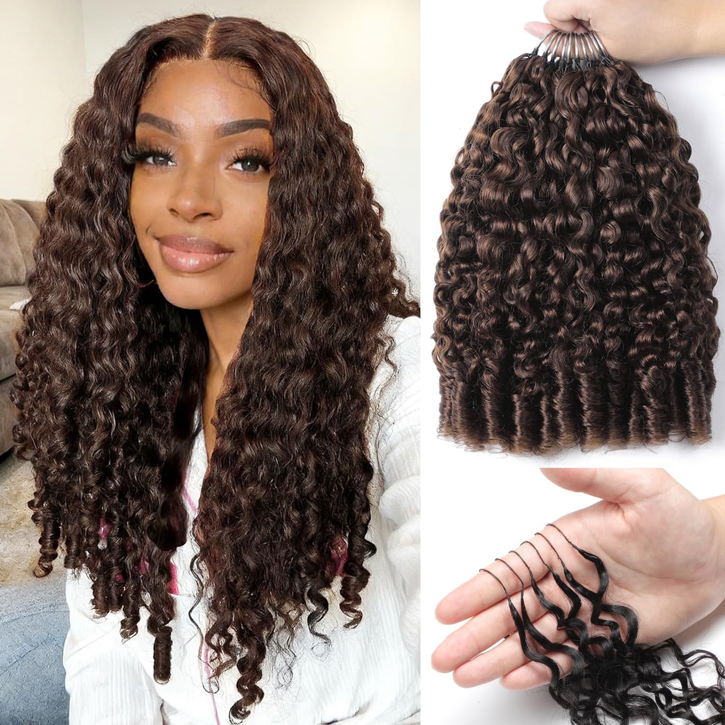 Burmese Curly Crochet Hair - Miracle Knots for Black Women | 18 Inch, 125g, 100 Strands