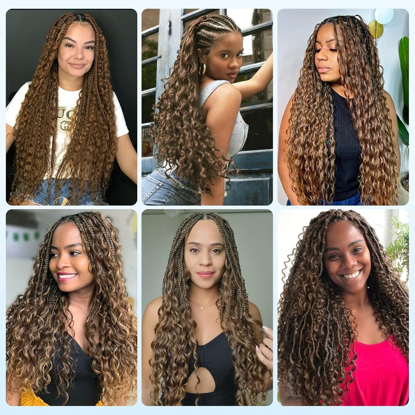Chocolate Brown Human Braiding Hair - Deep Water Wave Extensions | 16 Inch Curly Bulk Hair, 110g, 2 Bundles