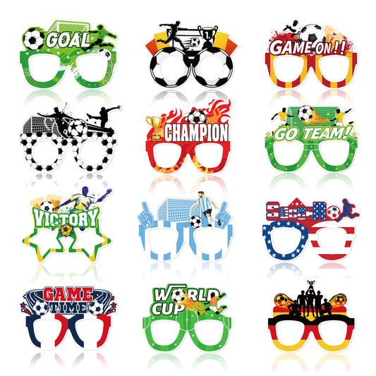 Actilize 12 Pcs Soccer Glasses Novelty Sunglasses with Country Flag Designs, International Flag Party Favors, Sports Eyewear for Soccer Themed Birthday, Tailgate, BBQ, Outdoor Events