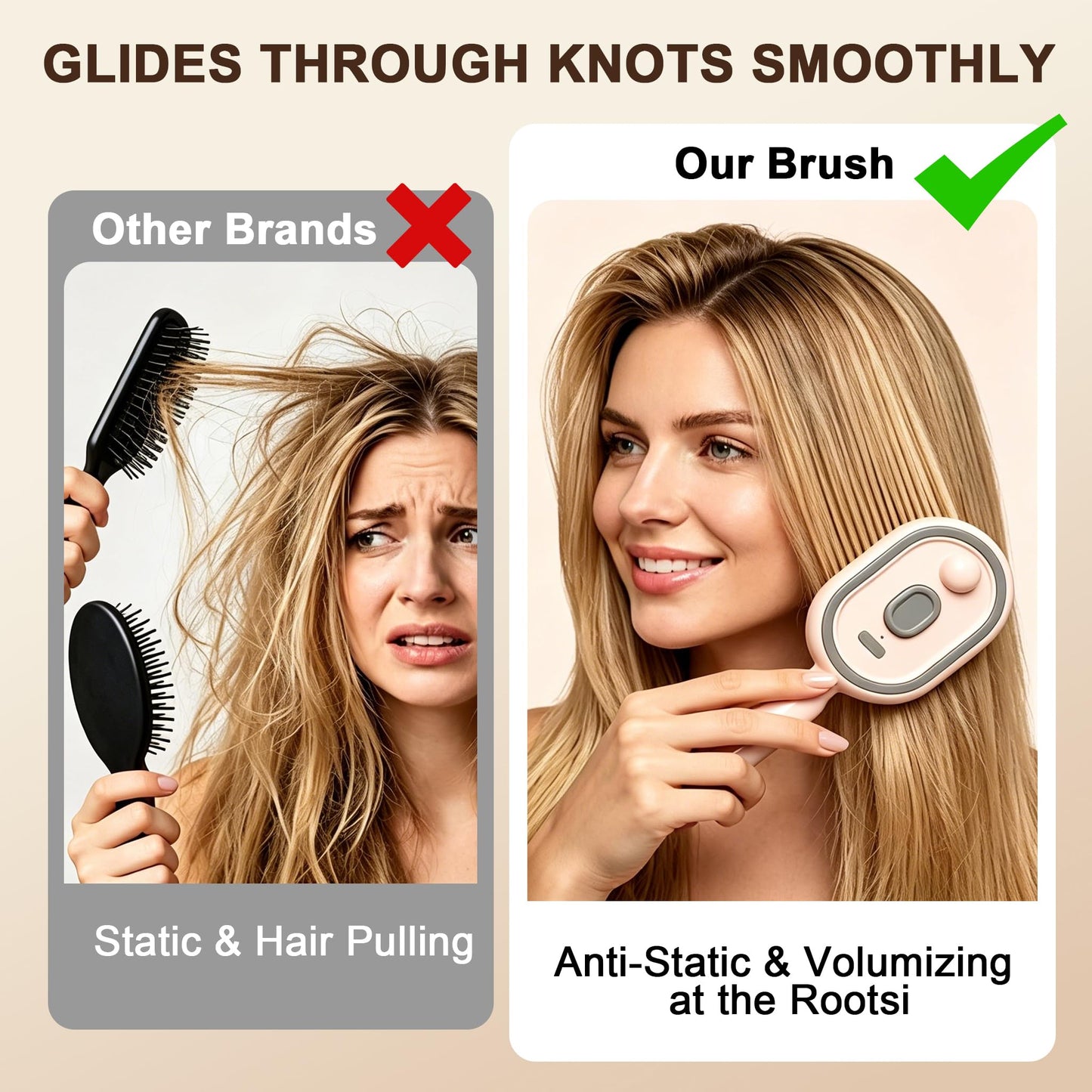 Electric Spray Massage Hair Brush 2026 Upgrade Air Cushion Brush Rechargeable Steam Hair Straightener for Anti Static Reduce Frizz Nourishes Hairs for Home Spa Grooming Styling (Purple)