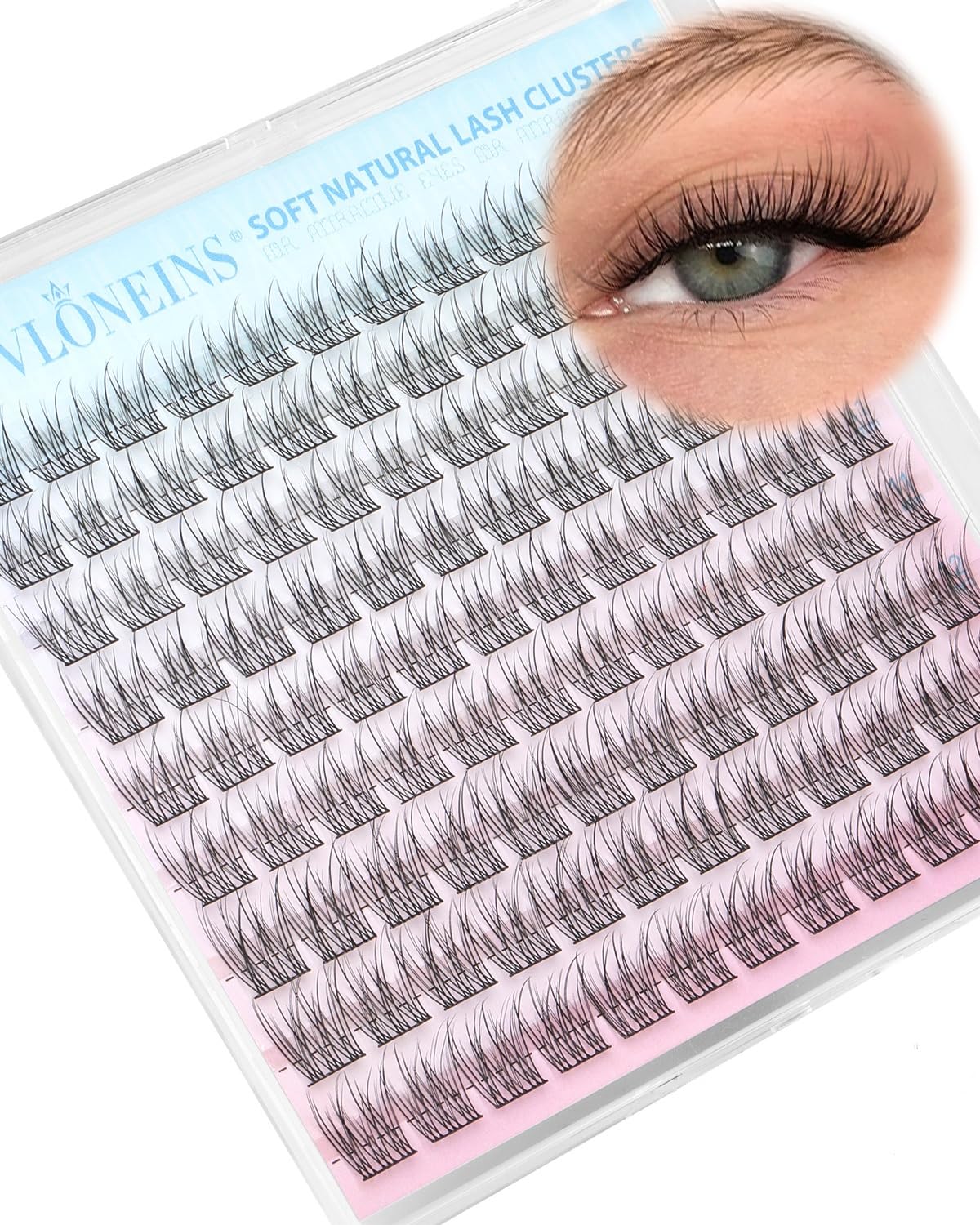 Spider Lash Clusters - Wispy Fluffy Eyelash Extensions for Natural Look | Clear Band Individual Lashes