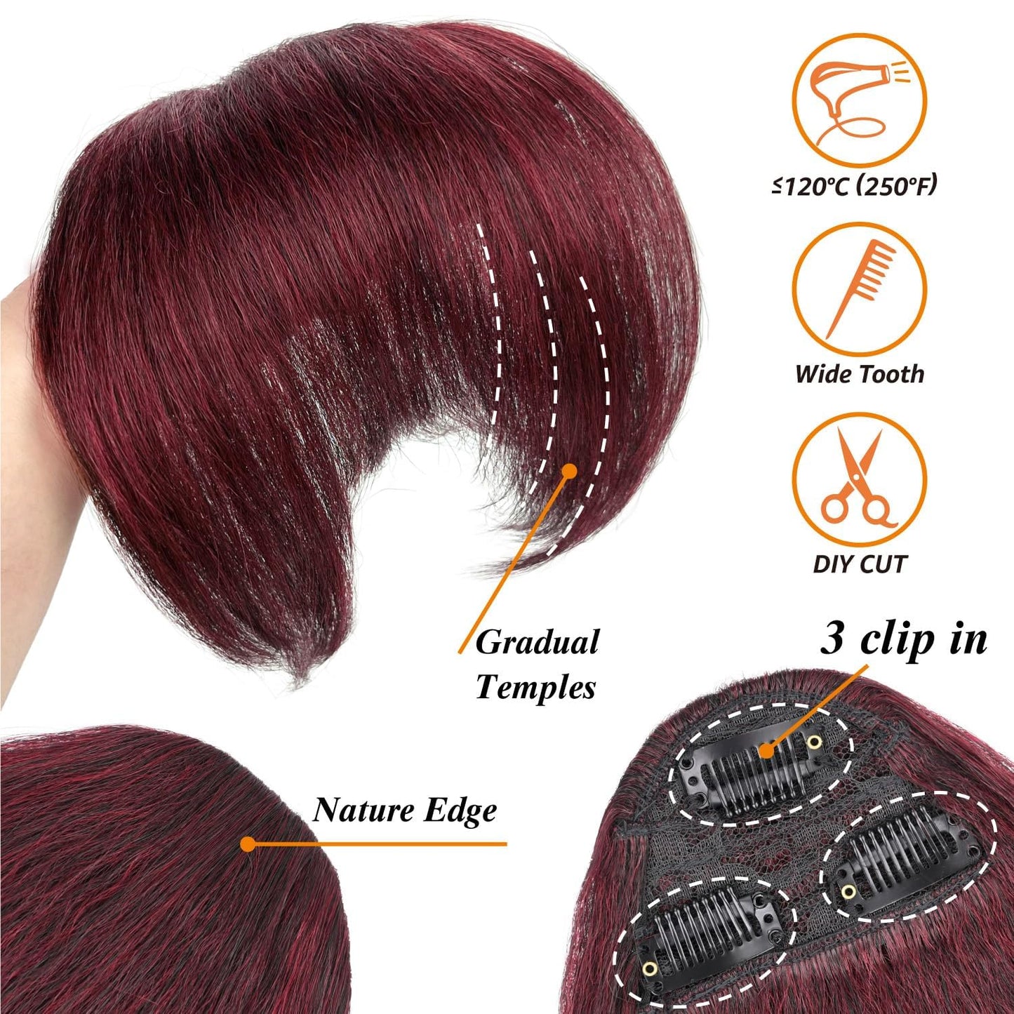 Ponytail Extension with Bangs - Yaki Curly 20 Inch Drawstring Hairpiece | Wavy Layered Synthetic Ponytail for Women