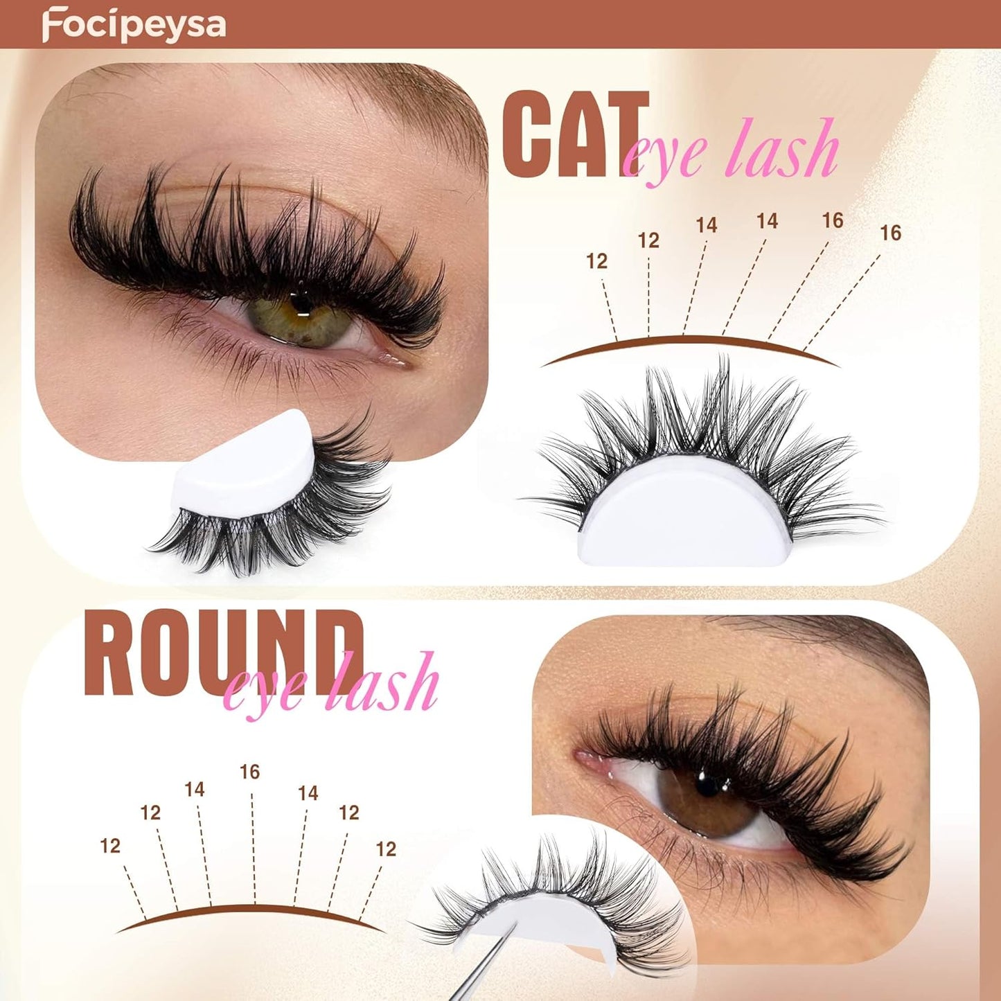 Wispy Lash Clusters - 12-16mm Natural Look Eyelash Extensions for DIY Home Use | Salon Effect Individual Lashes