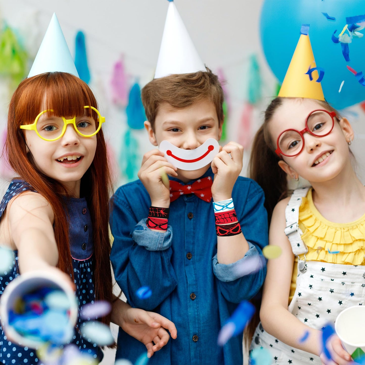 TLTSDWQ 24Pcs Birthday Party Supplies Favors,Slap Wristband Set,Best for Fill Up the Goodie Bags