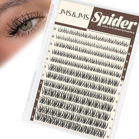 Spider Lash Clusters - Wispy Eyelash Extensions with Invisible Band | D Curly 8-16mm