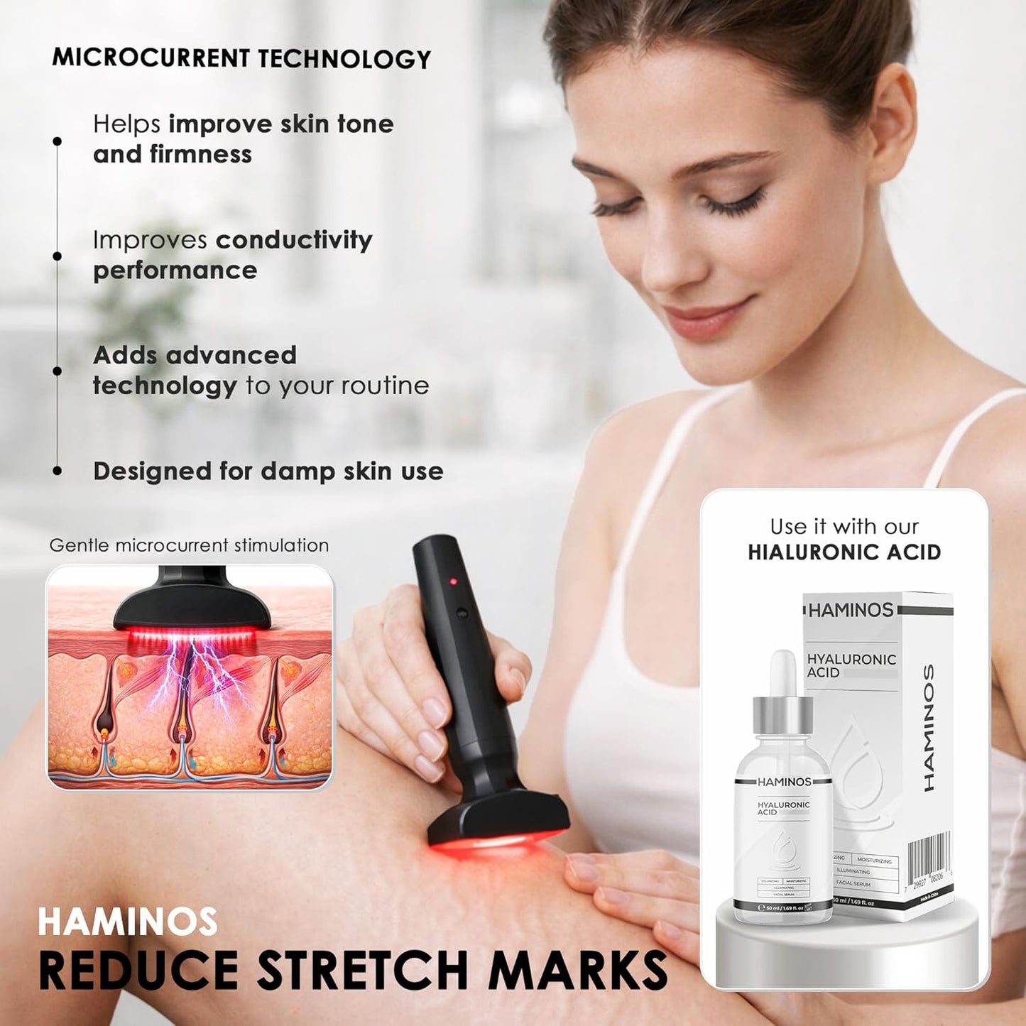 Derma Stamp 0.25 mm for Scalp & Skin | 4-in-1 Microneedling Tool with Red Light Therapy & Vibration