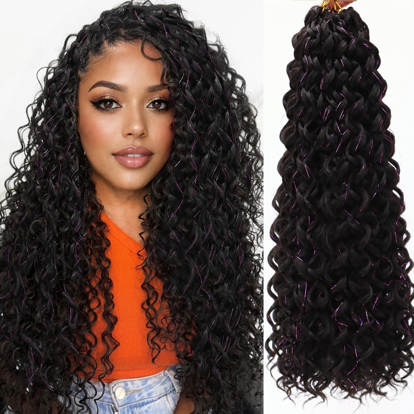 Water Wave Crochet Hair Extensions - Blonde Synthetic Bohemian Braids | 14 Inch Deep Wave (27#)