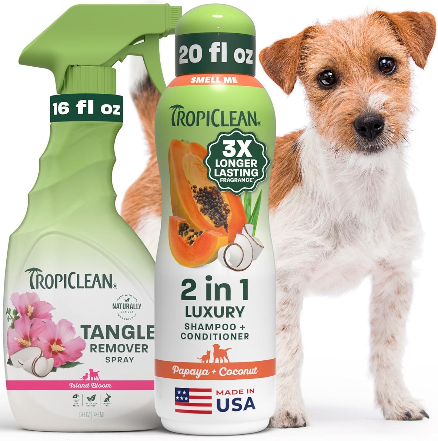 TropiClean Dog Detangler Spray - Leave-In Conditioner for Doodles & All Coat Types | 16 oz, Sweet Scent