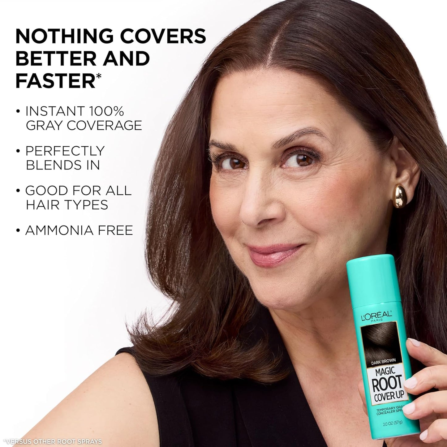 L'Oreal Paris Magic Root Cover Up - Gray Hair Spray for 100% Coverage | Lightweight, Ammonia-Free, Black, 2 oz