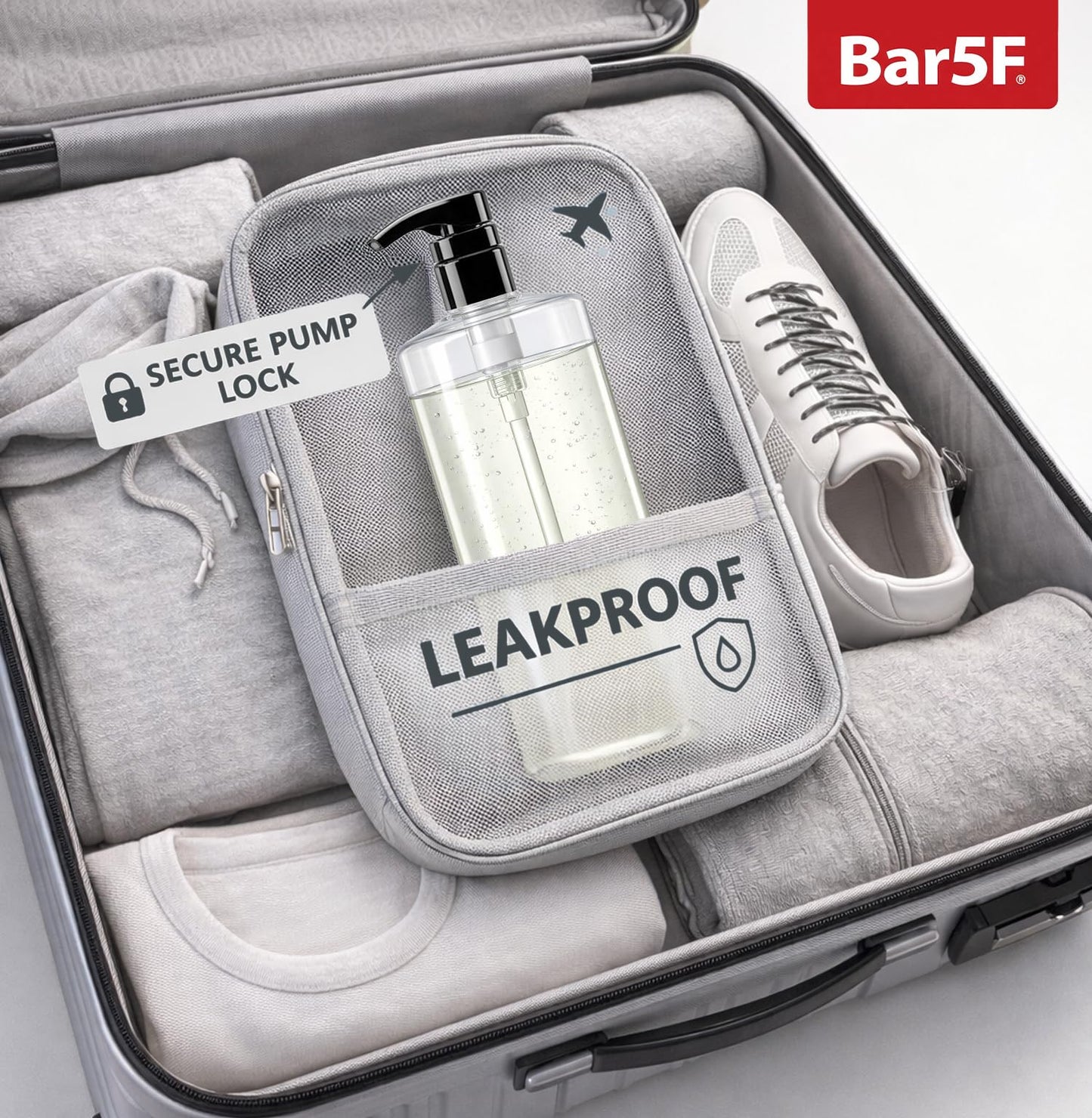 Bar5F Empty Pump Bottles 32 oz. (1-Liter) BPA-Free Crystal-Clear USA 2-Pack
