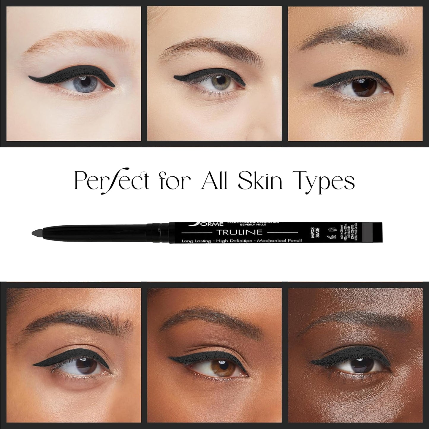 SORMÉ Truline Professional Mechanical Smudge Proof Eyeliner Pencil - Vitamin E Waterproof Gel Formula with Finest Color Pigment & Ultra Creamy - Nourishes Skin for All Day Long - 0.1 Ounce - Stone