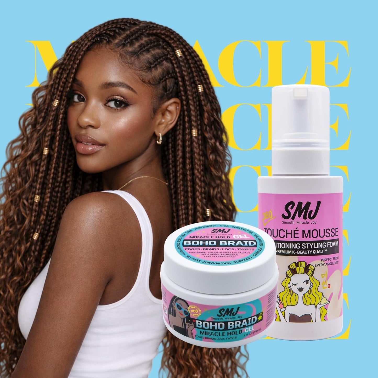 Curl Defining Foam - 360° Touché Mousse for Frizz Control & Flexible Hold | Ideal for Natural Hair, Braids & Protective Styles | 8 FL OZ