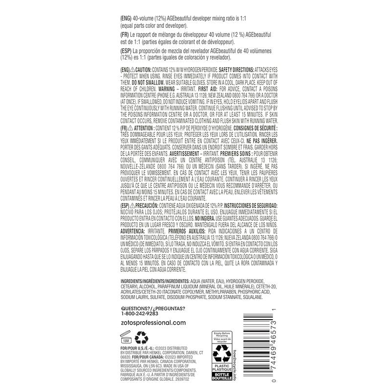 Gentle Creme Hair Developer for Permanent Color | Professional Gray Coverage & Long-Lasting Results - 32 oz