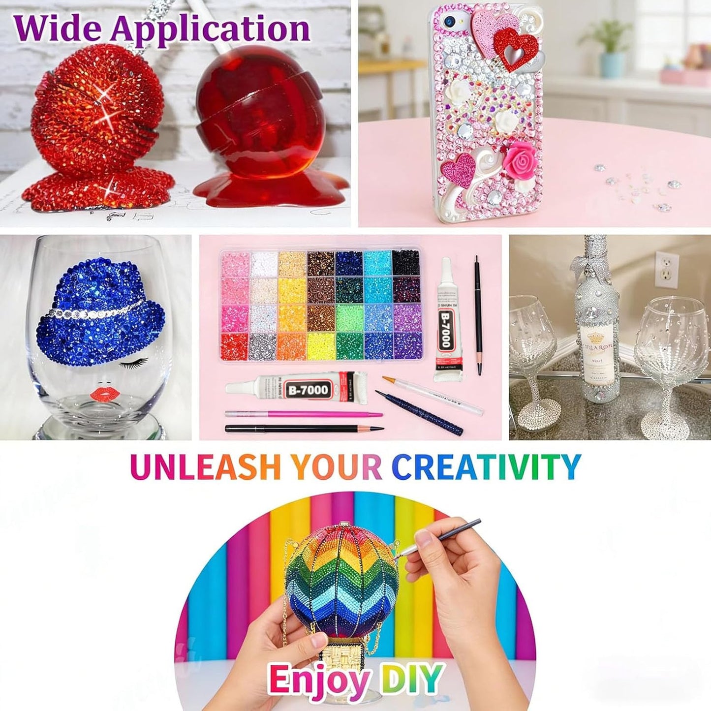 45000 Pcs 40 Colors Resin Jelly Rhinestones for Bedazzling Gems, Multicolor 3mm Flatback Badazzle Kit with 3 Pcs B7000 Jewelry Glue & Tools, All-in-One Bedazzling Kit DIY Arts & Crafts Gifts