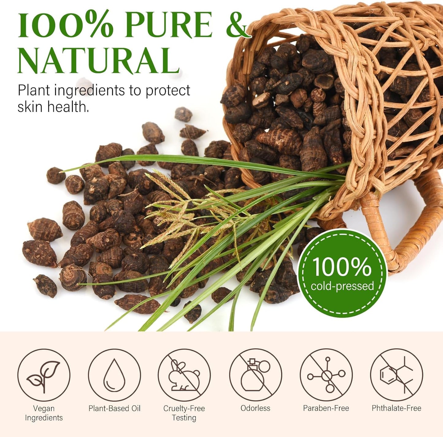Cyperus Rotundus Oil - Natural Hair Removal & Soothing Skin Treatment | 60ml