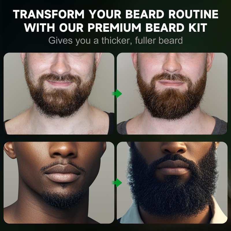 Beard Care Kit - Contains (1) each of Beard Oils (Sandalwood & Unscented), Biotin Beard Growth Balm, Comb and Scissors for Grooming and Trimming - Beard Care Daddy Gifts for Men Him Dad Husband