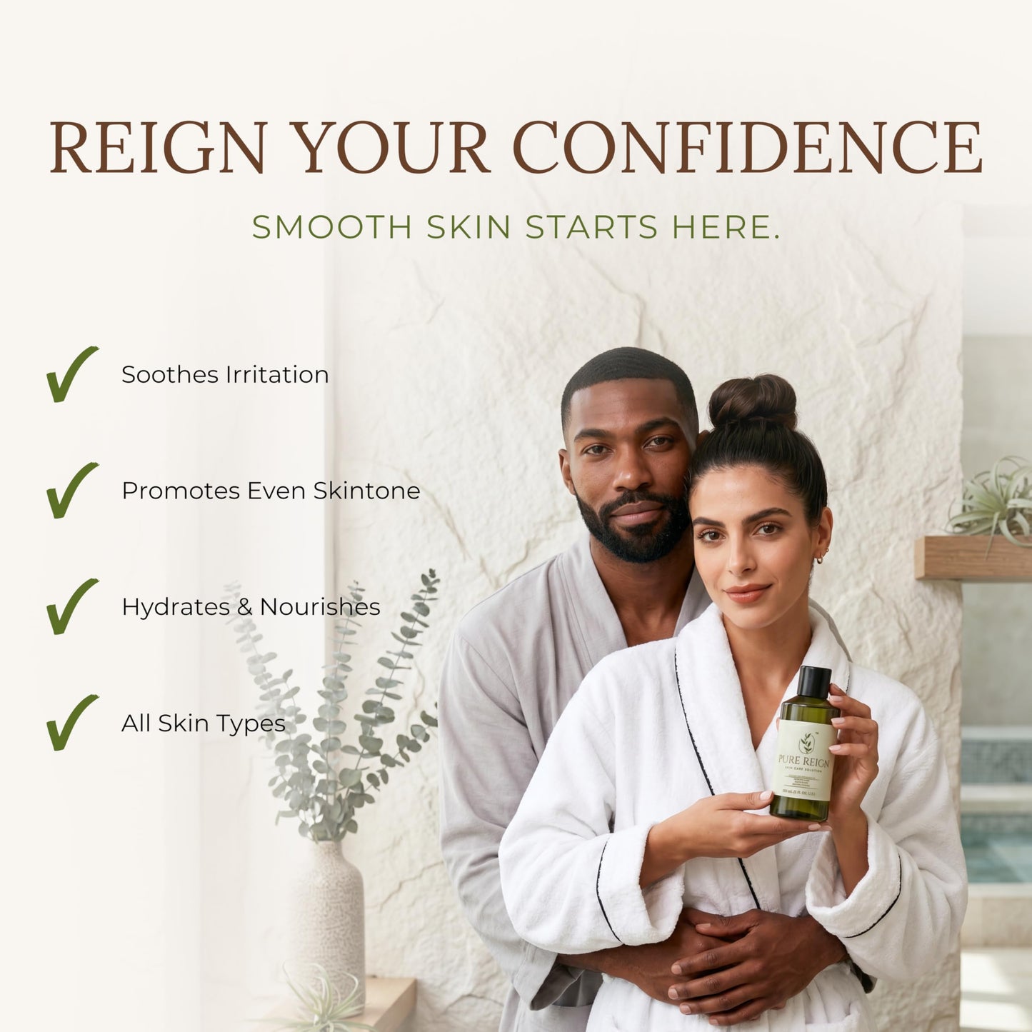 Pure Reign Skin Care Solution | Ingrown Hairs, Razor Bumps, Shaving/Waxing 5oz (150ml)