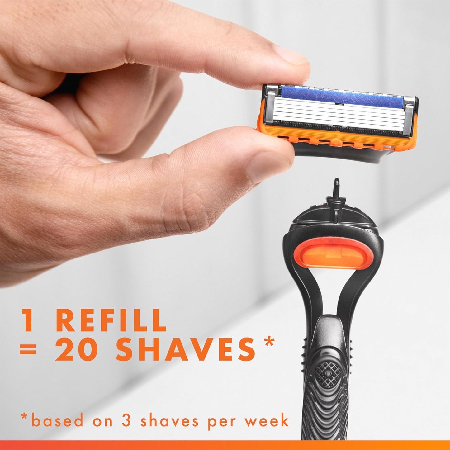 Gillette Fusion5 Razor for Men - 5-Blade Shaving System with 1 Handle & 3 Refills