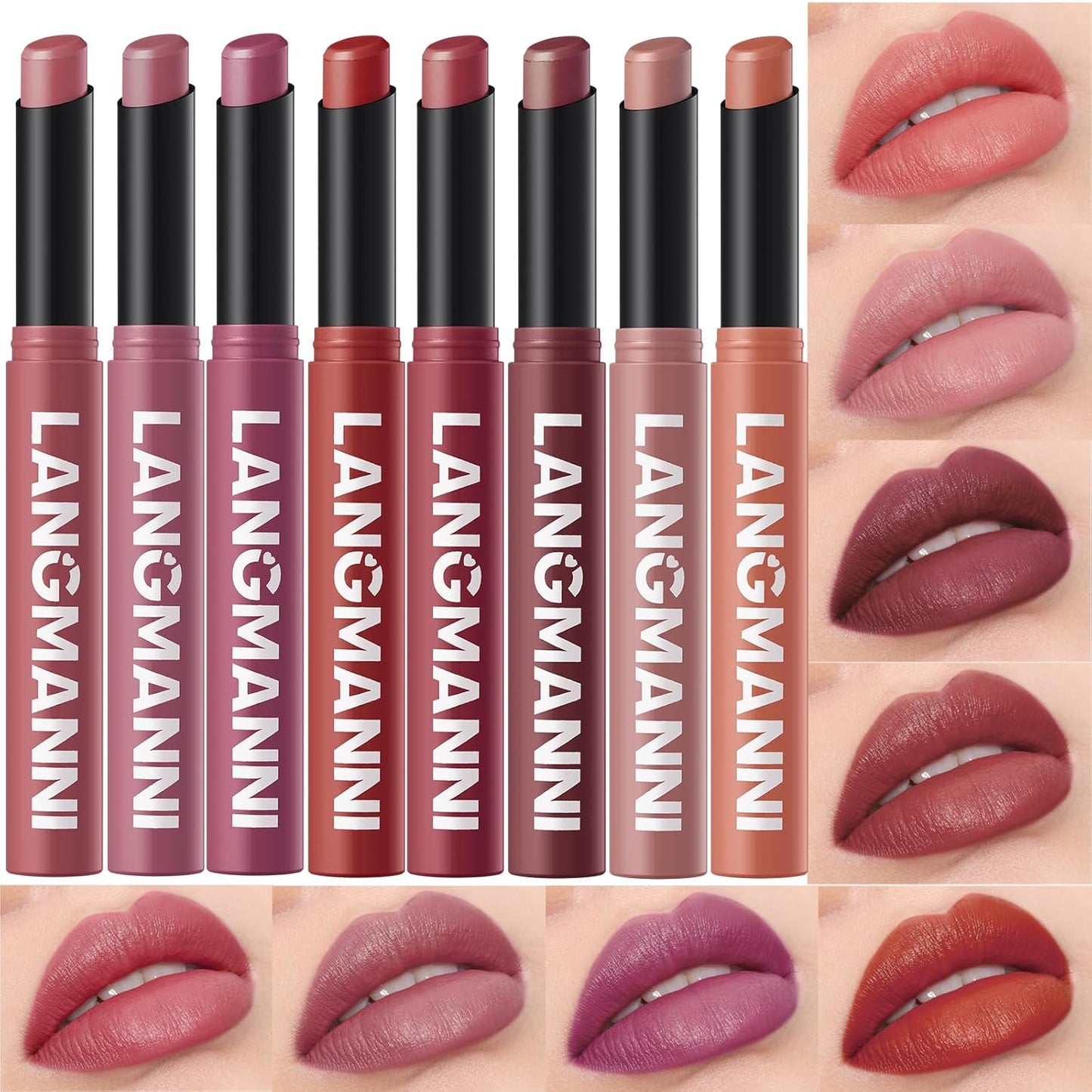 Velvet Matte Lipstick Set - 12 High Pigment Nude Shades | Long-Lasting Waterproof Lip Color for Women
