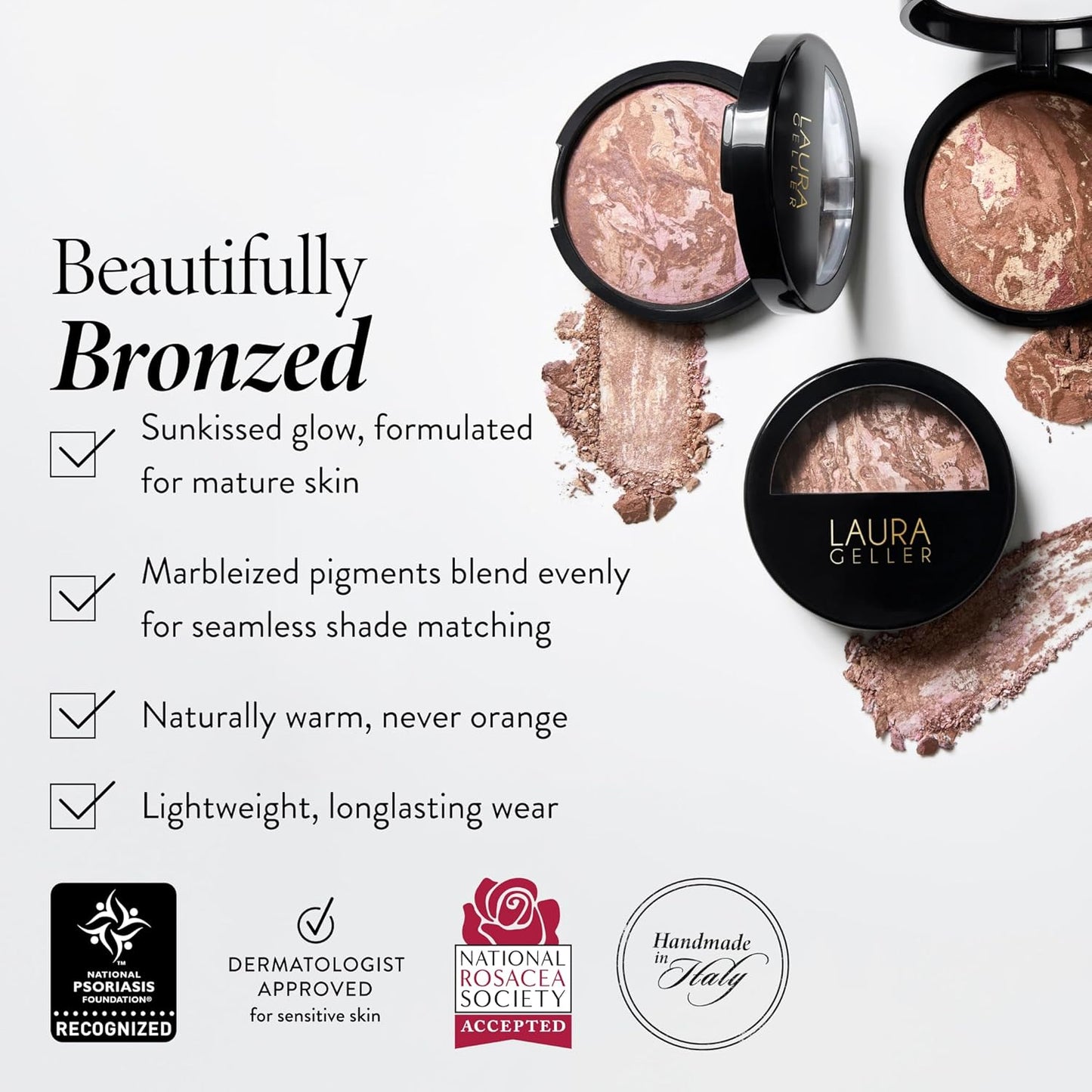 Laura Geller Baked Bronze-N-Brighten Bronzer Powder - Natural Bronze Glow | Fair Shade