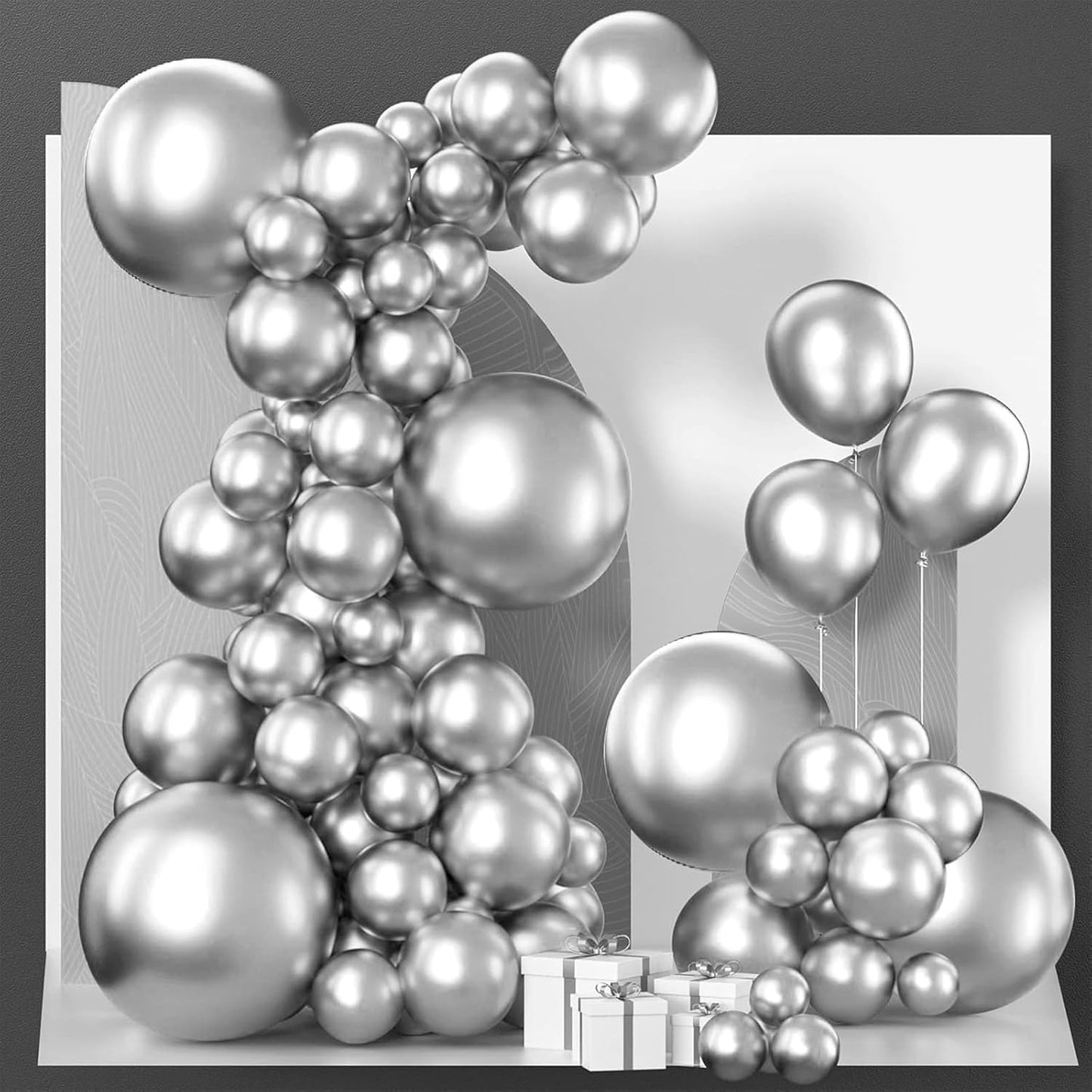 Black Balloon Arch Kit - 140 Pcs in 5-18 Inch Sizes for Baby Showers, Birthdays & Anniversaries | Elegant Black Decor