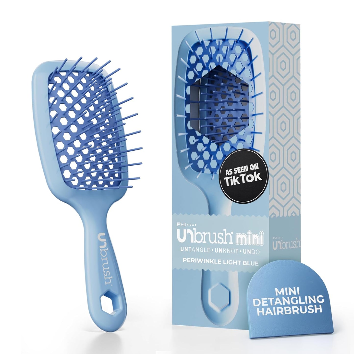 FHI Heat Mini Detangler Brush - Pain-Free Brushing for All Hair Types | Lightweight, Anti-Static Bristles