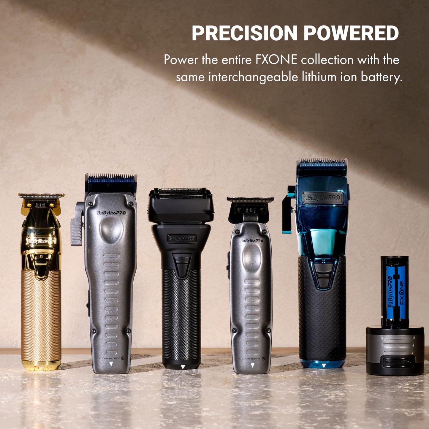 BaBylissPRO FXONE LO-PROFX Professional Cordless Hair Clippers for Men with Interchangeable Battery, Up to 2.5-Hour Runtime Electric Clipper for Men