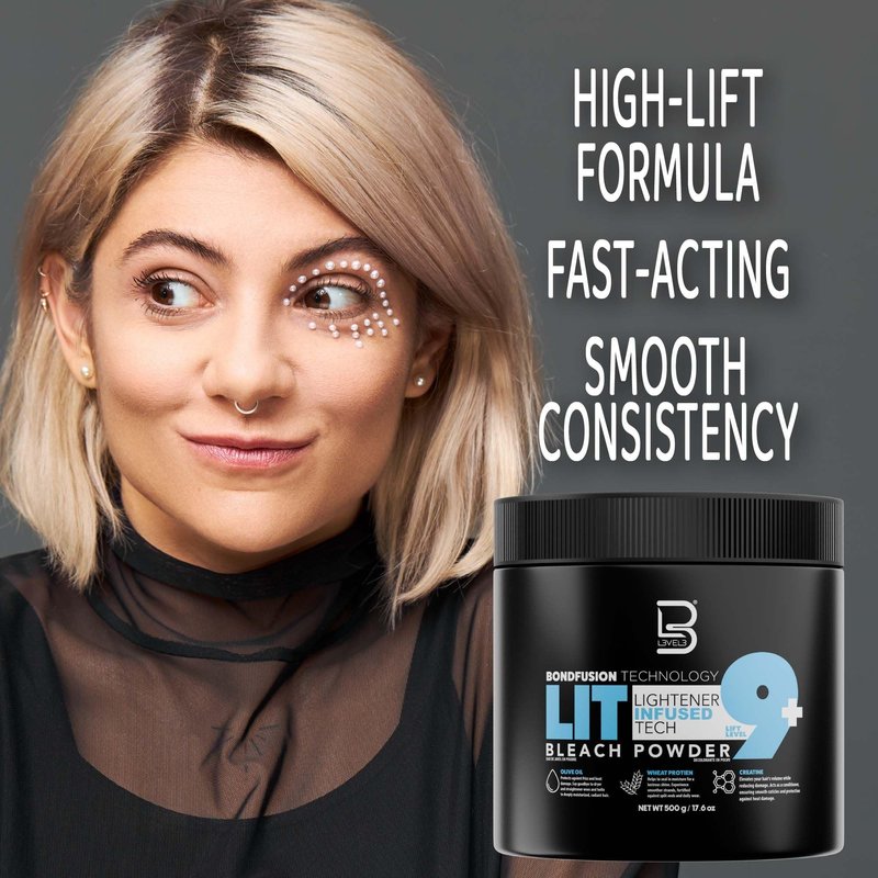 L3 - Level 3 BondFusion LIT Bleach Powder - Hair Lightener with Olive Oil and Wheat Protein to Protect and Fortify Hair - Create Highlights, Balayage or Full Hair Transformation - 500 Grams