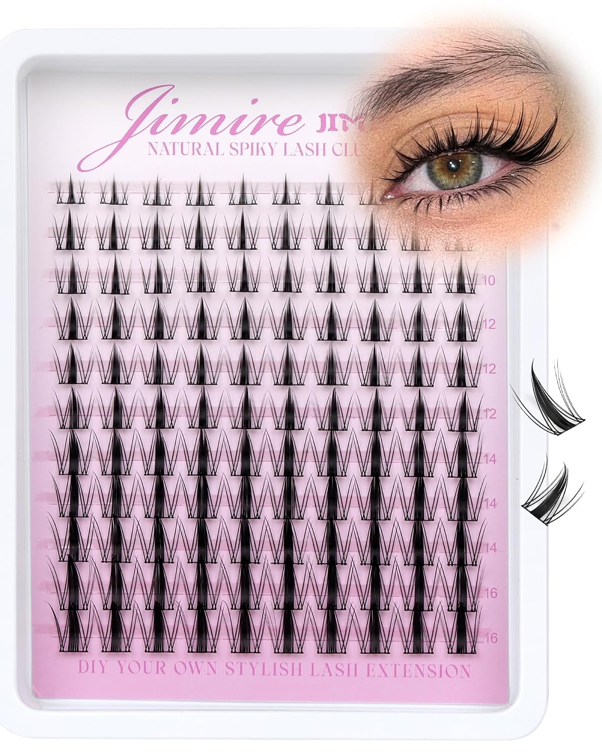 Manga Lash Clusters - Wispy Eyelash Extensions for Fox Eye Look | 10-16MM Pre-Mapped Anime Style