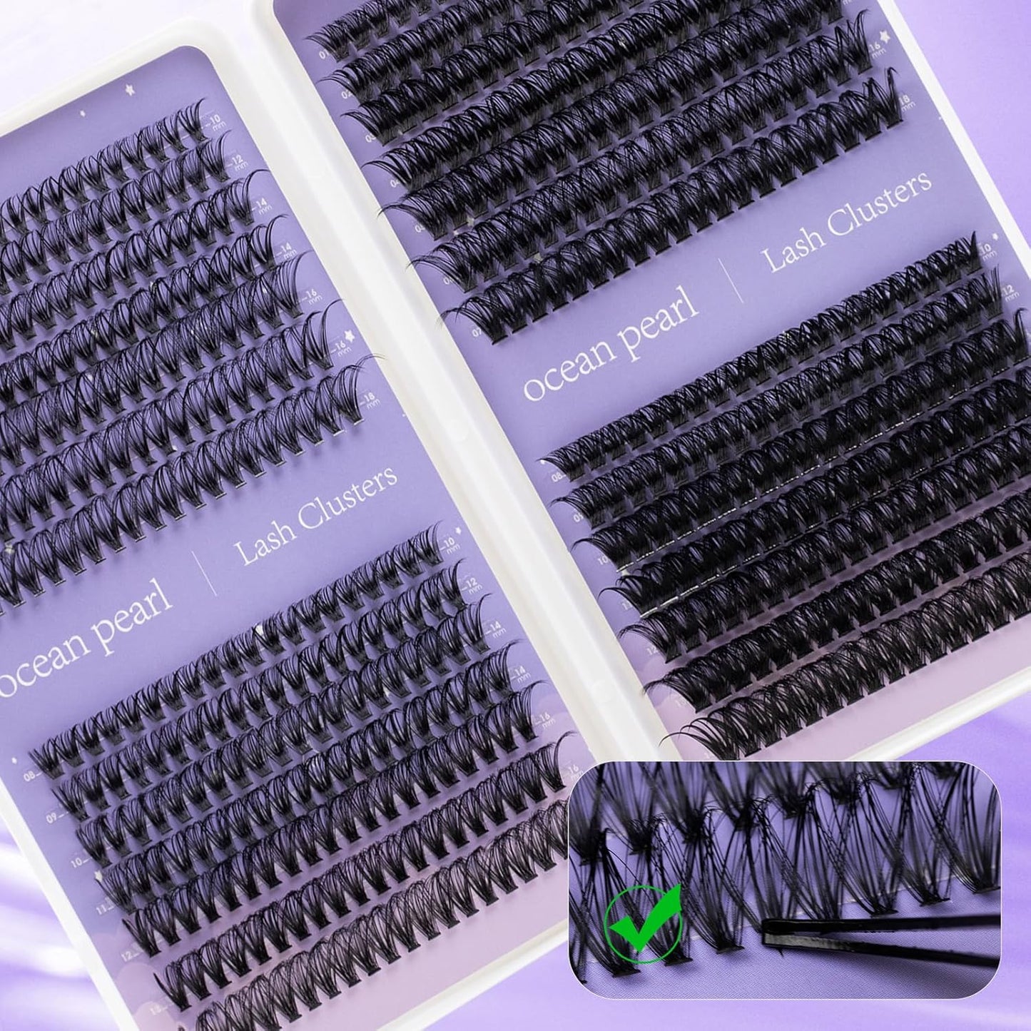Lash Clusters Kit - 560 Pcs 30D/40D/60D/80D Thick Volume Eyelash Extensions | Individual Lashes 10-18mm with Bond & Seal