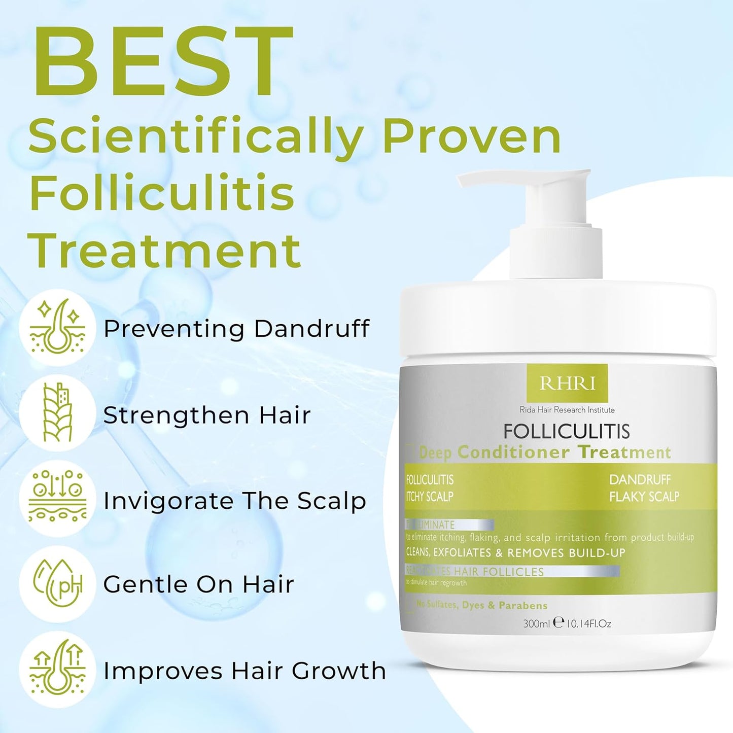 Deep Conditioner for Folliculitis - Effective Scalp Treatment for Seborrheic Dermatitis & Dandruff | Nourishes Oily Hair & Promotes Hydration