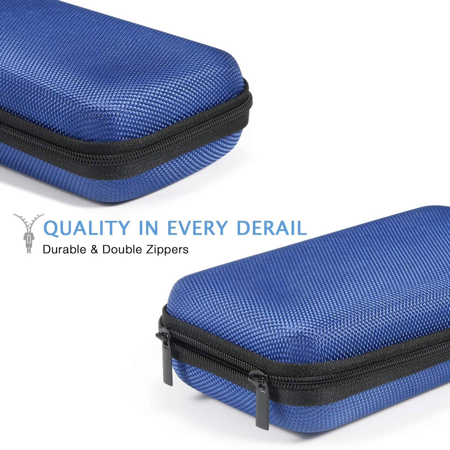 GLCON Portable Protection Hard EVA Case for External Battery, Cell Phone, GPS, Hard Drive, USB/Charging Cable, Small Carrying Bag Mesh Inner Pocket, Zipper Enclosure, Universal Travel Pouch Bag