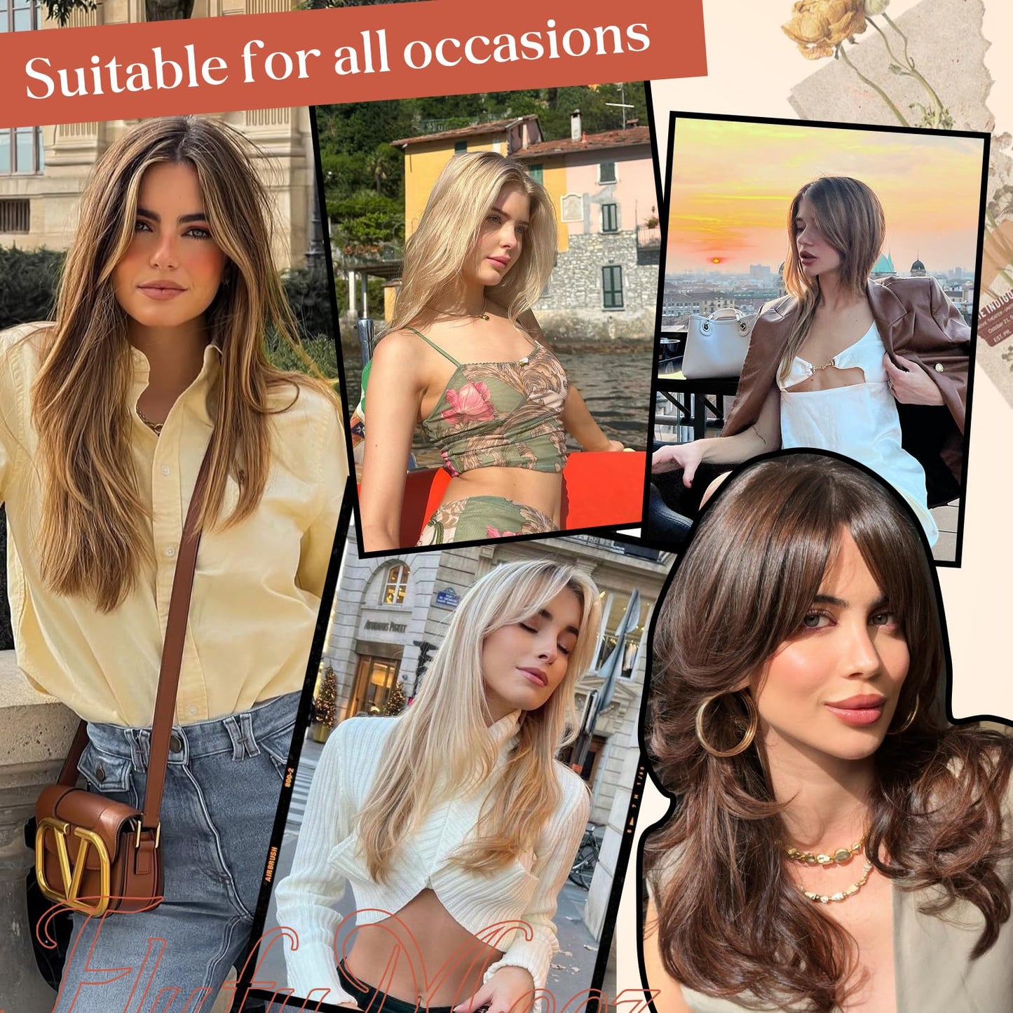 Flufymooz 100% Real Human Hair Toppers for Women, 10 Inch Clip in Human Hair Topper for Thinning Hair, 360°3D Cover Clip in Bangs Natural Hairpiece With 4.5'' x 3'' Silk Base