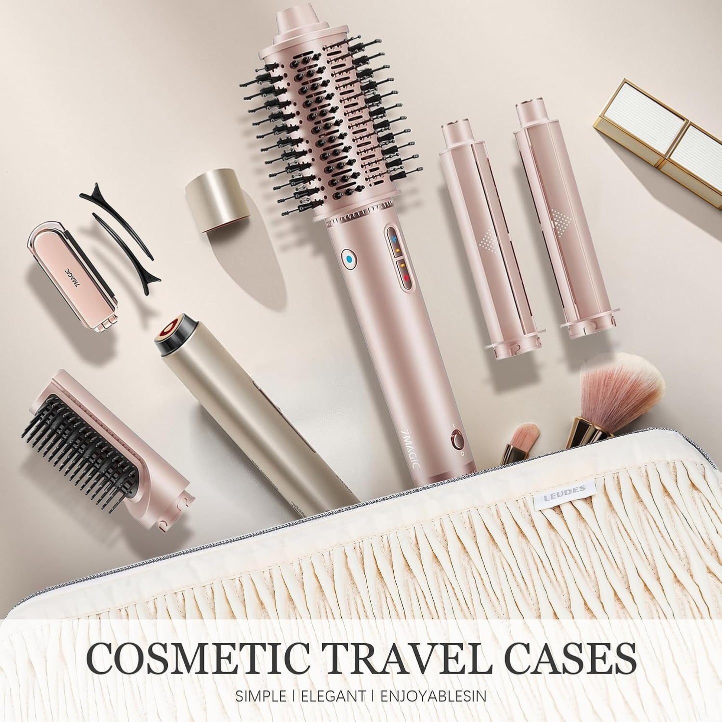 Dyson Airwrap Travel Case - Organizer for Shark Hair Dryer & Airstraight Flex Style | Beige