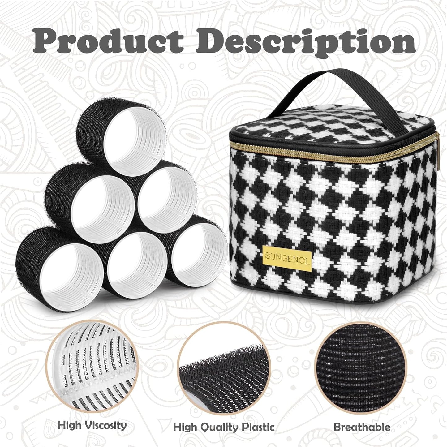 Hair Roller Set - 18 Pcs Curlers with Clips & Comb for DIY Hairstyles | 3 Sizes Included