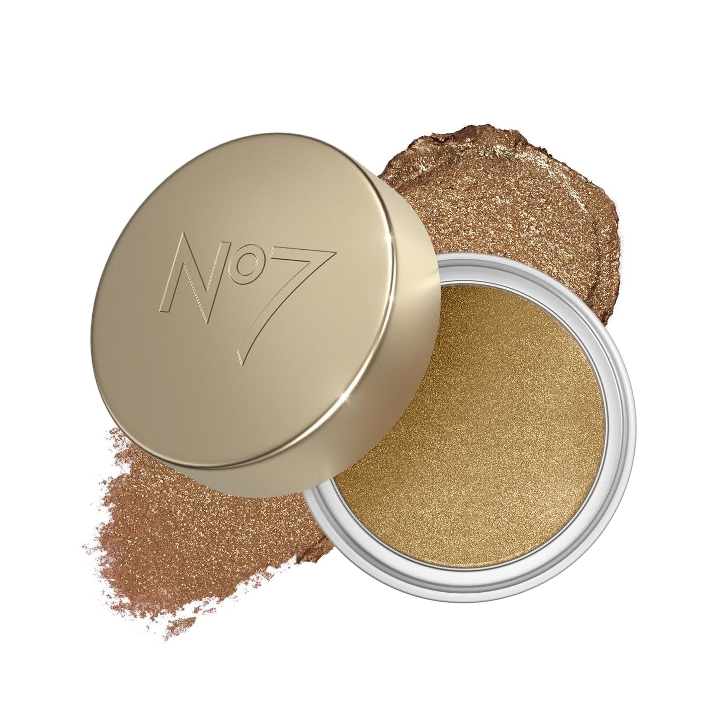 No7 Gilded Glimmer Cream Eyeshadow - Buildable Shimmer for Bold Color - Long-Lasting Silky Finish | Candlelight (3.4g)