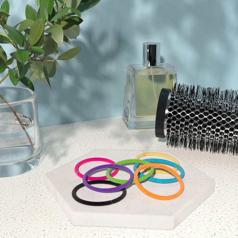 No Damage Elastic Hair Ties - Secure Hold Ponytail Holders for Thick Hair | Snag-Free 4 MM Elastics, 32 Count