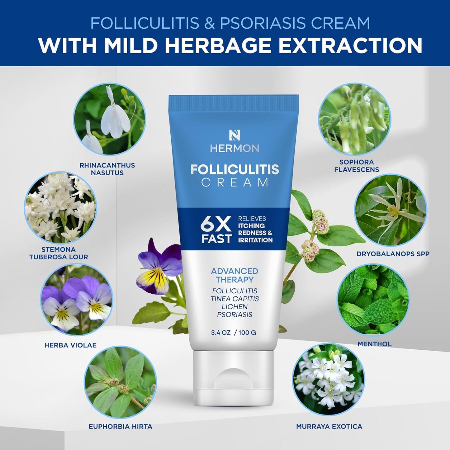 Folliculitis Cream - Effective Treatment for Scalp, Face & Body | 2-Pack