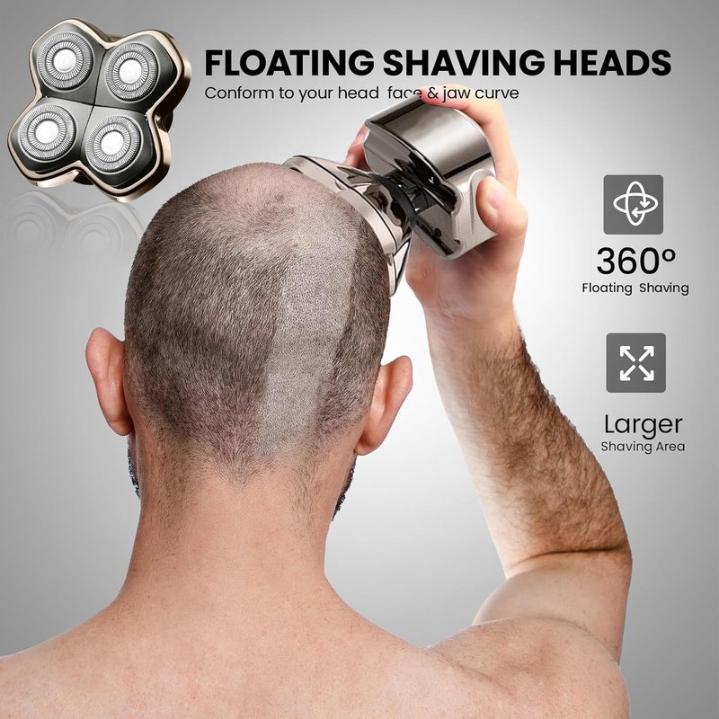 Replacement Blade Shaver PRO 4 Head for Electric Shaver Compatible with Skull Pitbull, Butterfly Kiss PRO & Palm Shavers (2Pack)
