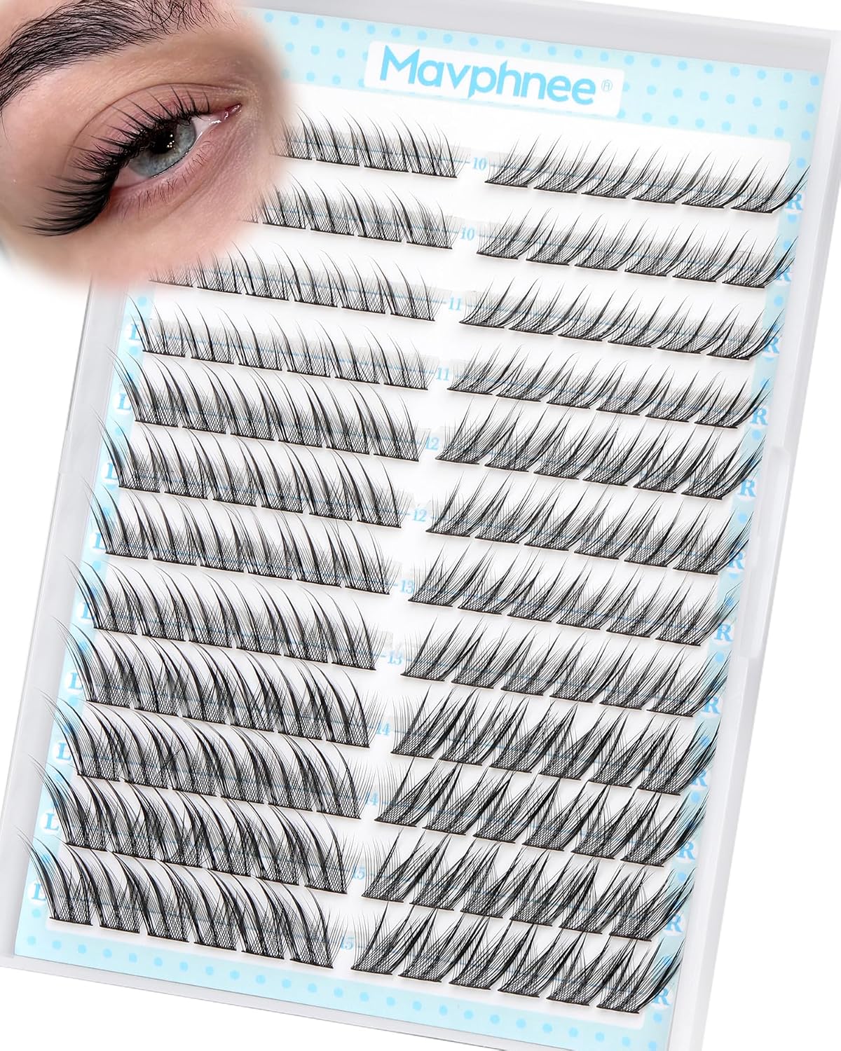 Fox Eye Lash Clusters - J-Curly Individual Eyelash Extensions | 144 Pcs, 10-15MM Wispy Cat Eye Design